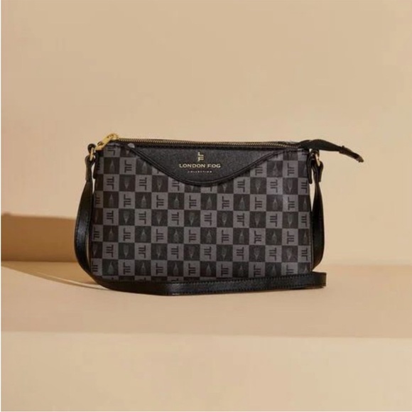 London Fog Addison tower signature print crossbody - Picture 1 of 4